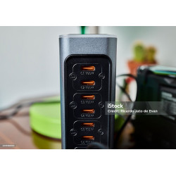 Station de charge USB 6 ports rapide | Chargeur multi-appareils sécurisé